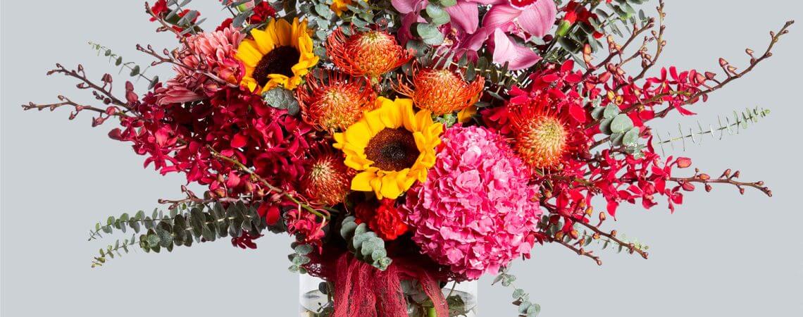 Rosy Red Tabletop Arrangement