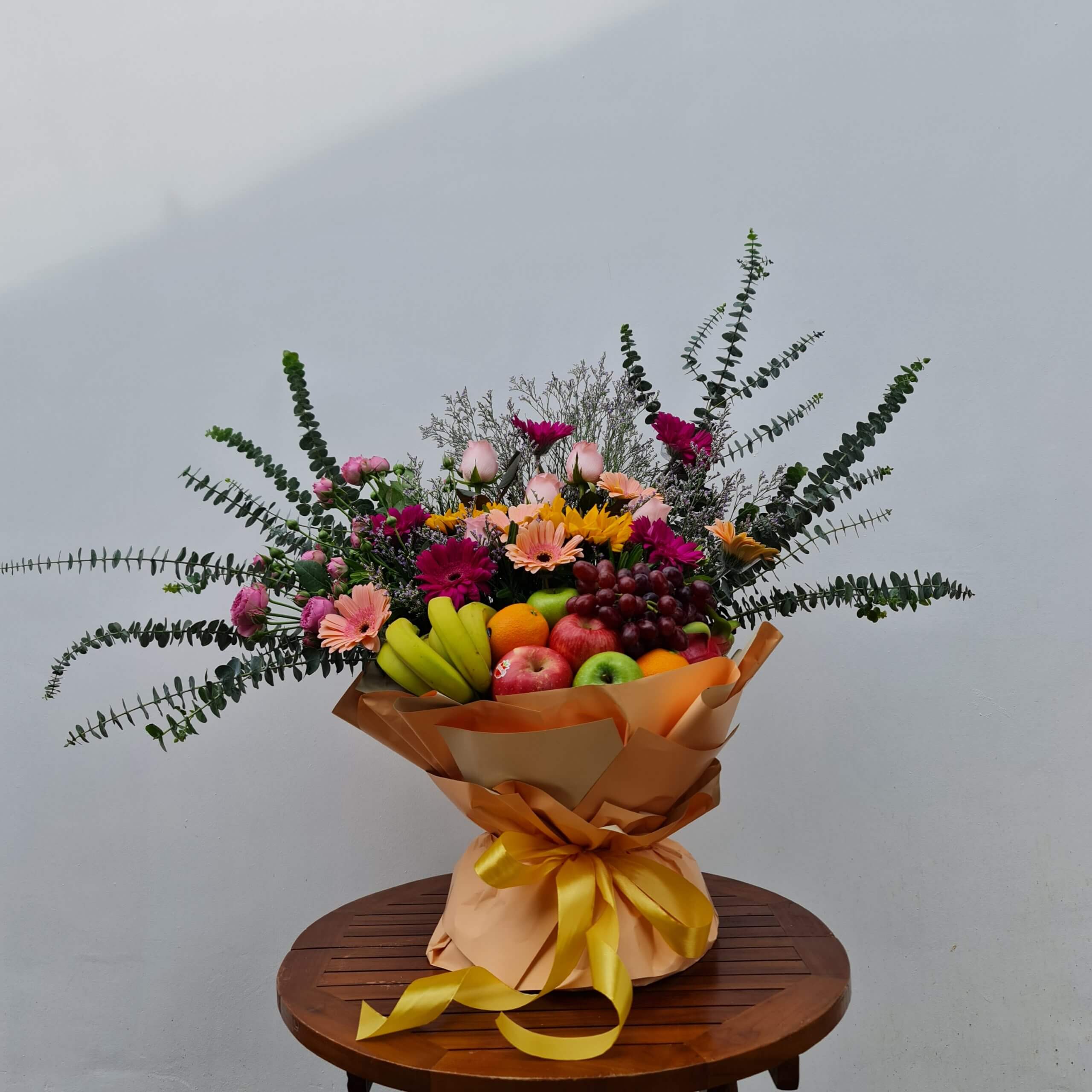 Tropical Fruit Basket Fruit Hamper Singapore - Tropical Fruit & Flower Basket - Prince’s Flower Shop